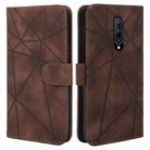 For OnePlus 7 Pro Skin Feel Geometric Lines Leather Phone Case(Brown) - 2