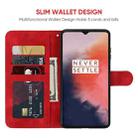 For OnePlus 7T Skin Feel Geometric Lines Leather Phone Case(Red) - 3