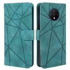 For OnePlus 7T Skin Feel Geometric Lines Leather Phone Case(Green) - 2