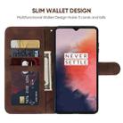 For OnePlus 7T Skin Feel Geometric Lines Leather Phone Case(Brown) - 3