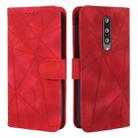 For OnePlus 8 Skin Feel Geometric Lines Leather Phone Case(Red) - 2