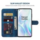 For OnePlus 8 Skin Feel Geometric Lines Leather Phone Case(Blue) - 3