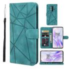 For OnePlus 8 Pro Skin Feel Geometric Lines Leather Phone Case(Green) - 1