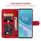 For OnePlus 8T Skin Feel Geometric Lines Leather Phone Case(Red) - 3