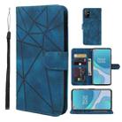 For OnePlus 8T Skin Feel Geometric Lines Leather Phone Case(Blue) - 1