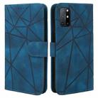 For OnePlus 8T Skin Feel Geometric Lines Leather Phone Case(Blue) - 2