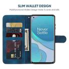 For OnePlus 8T Skin Feel Geometric Lines Leather Phone Case(Blue) - 3