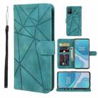 For OnePlus 8T Skin Feel Geometric Lines Leather Phone Case(Green) - 1