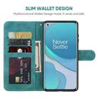 For OnePlus 8T Skin Feel Geometric Lines Leather Phone Case(Green) - 3