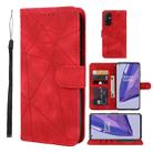 For OnePlus 9 Skin Feel Geometric Lines Leather Phone Case(Red) - 1