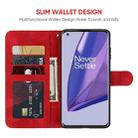 For OnePlus 9 Skin Feel Geometric Lines Leather Phone Case(Red) - 3