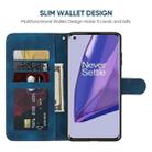 For OnePlus 9 Skin Feel Geometric Lines Leather Phone Case(Blue) - 3