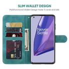 For OnePlus 9 Skin Feel Geometric Lines Leather Phone Case(Green) - 3