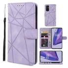For OnePlus 9 Skin Feel Geometric Lines Leather Phone Case(Purple) - 1