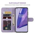 For OnePlus 9 Skin Feel Geometric Lines Leather Phone Case(Purple) - 3