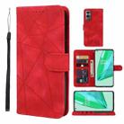 For OnePlus 9 Pro Skin Feel Geometric Lines Leather Phone Case(Red) - 1