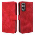 For OnePlus 9 Pro Skin Feel Geometric Lines Leather Phone Case(Red) - 2