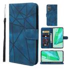 For OnePlus 9 Pro Skin Feel Geometric Lines Leather Phone Case(Blue) - 1