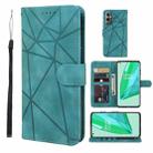 For OnePlus 9 Pro Skin Feel Geometric Lines Leather Phone Case(Green) - 1