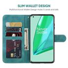 For OnePlus 9 Pro Skin Feel Geometric Lines Leather Phone Case(Green) - 3