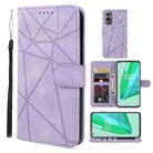 For OnePlus 9 Pro Skin Feel Geometric Lines Leather Phone Case(Purple) - 1