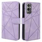 For OnePlus 9 Pro Skin Feel Geometric Lines Leather Phone Case(Purple) - 2