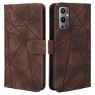 For OnePlus 9 Pro Skin Feel Geometric Lines Leather Phone Case(Brown) - 2