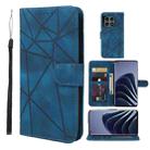 For OnePlus 10 Pro 5G Skin Feel Geometric Lines Leather Phone Case(Blue) - 1