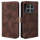 For OnePlus 10 Pro 5G Skin Feel Geometric Lines Leather Phone Case(Brown) - 2