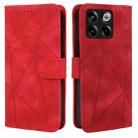 For OnePlus 10T Skin Feel Geometric Lines Leather Phone Case(Red) - 2