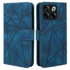 For OnePlus 10T Skin Feel Geometric Lines Leather Phone Case(Blue) - 2