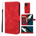 For OnePlus 11 Skin Feel Geometric Lines Leather Phone Case(Red) - 1