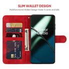 For OnePlus 11 Skin Feel Geometric Lines Leather Phone Case(Red) - 3