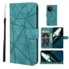 For OnePlus 11 Skin Feel Geometric Lines Leather Phone Case(Green) - 1