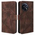 For OnePlus 11 Skin Feel Geometric Lines Leather Phone Case(Brown) - 2