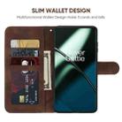 For OnePlus 11 Skin Feel Geometric Lines Leather Phone Case(Brown) - 3