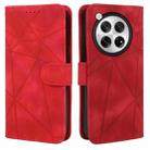 For OnePlus 12 Skin Feel Geometric Lines Leather Phone Case(Red) - 2