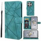 For OnePlus 12 Skin Feel Geometric Lines Leather Phone Case(Green) - 1