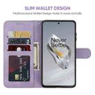 For OnePlus 12 Skin Feel Geometric Lines Leather Phone Case(Purple) - 3