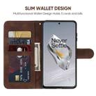 For OnePlus 12 Skin Feel Geometric Lines Leather Phone Case(Brown) - 3