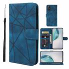 For OnePlus Nord N10 5G Skin Feel Geometric Lines Leather Phone Case(Blue) - 1