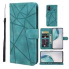 For OnePlus Nord N10 5G Skin Feel Geometric Lines Leather Phone Case(Green) - 1