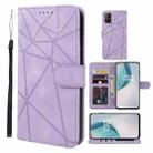 For OnePlus Nord N10 5G Skin Feel Geometric Lines Leather Phone Case(Purple) - 1