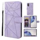 For OnePlus Nord N20 5G Skin Feel Geometric Lines Leather Phone Case(Purple) - 1