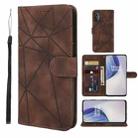 For OnePlus Nord N20 5G Skin Feel Geometric Lines Leather Phone Case(Brown) - 1