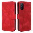 For OnePlus Nord N100 Skin Feel Geometric Lines Leather Phone Case(Red) - 2