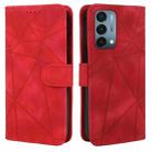 For OnePlus Nord N200 5G Skin Feel Geometric Lines Leather Phone Case(Red) - 2