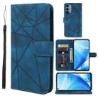 For OnePlus Nord N200 5G Skin Feel Geometric Lines Leather Phone Case(Blue) - 1