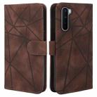 For OnePlus Nord 5G Skin Feel Geometric Lines Leather Phone Case(Brown) - 2