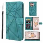 For OnePlus 12R / Ace 3 Skin Feel Geometric Lines Leather Phone Case(Green) - 1